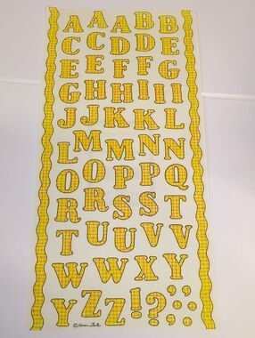 ☀️ VTG Karen Foster Design Daffodil Plaid #10314 FunFont Stickers